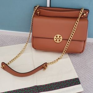 Tory Burch Flap Shoulder Bag Brown